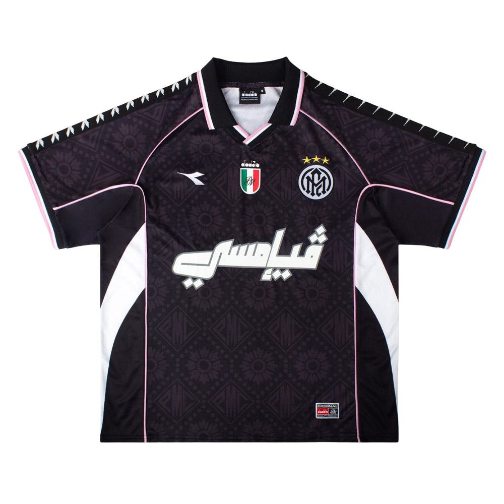 Pestle Mortar x Diadora Heritage Jersey - Black (PMXDIADORA-BLK, Official Reissue Shirt, PM x Diadora) by www.protechkitzone.com Pestle Mortar x Diadora Heritage Jersey - Black