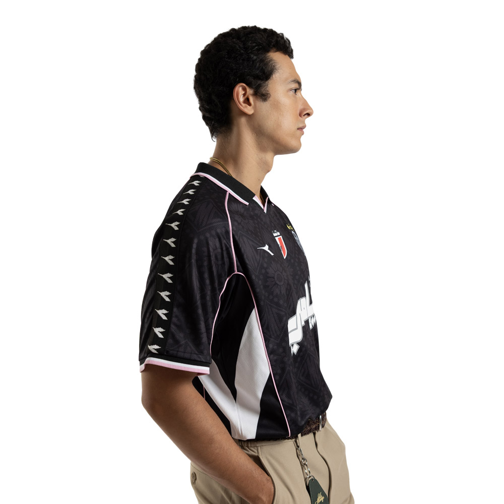 Pestle Mortar x Diadora Heritage Jersey - Black (PMXDIADORA-BLK, Official Reissue Shirt, PM x Diadora) by www.protechkitzone.com Pestle Mortar x Diadora Heritage Jersey - Black