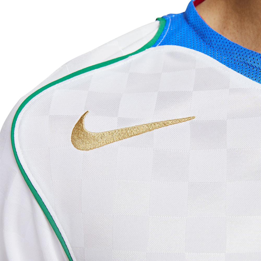 Nike Total 90 Dri-Fit Football Shirt - White/Blue/Gold (IB4211-100, Jerseys / Shirts, Nike) by www.protechkitzone.com Nike Total 90 Dri-Fit Football Shirt - White/Blue/Gold