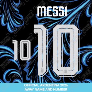 Messi 10 - Official Argentina 2026 Away Name and Numbering Messi 10 - Official Argentina 2026 Away Name and Numbering