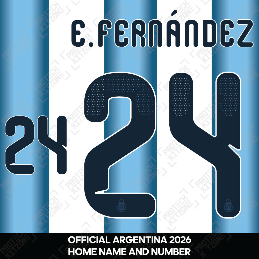 E.Fernándes 24 - Official Argentina 2026 Home Name and Numbering E.Fernándes 24 - Official Argentina 2026 Home Name and Numbering