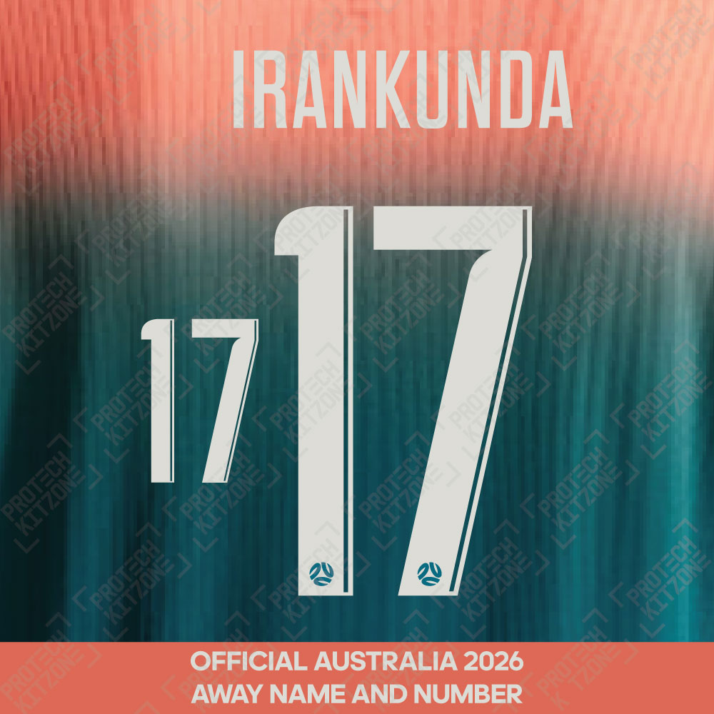 Irankunda 17 - Official Australia 2026 Away Name and Numbering Irankunda 17 - Official Australia 2026 Away Name and Numbering