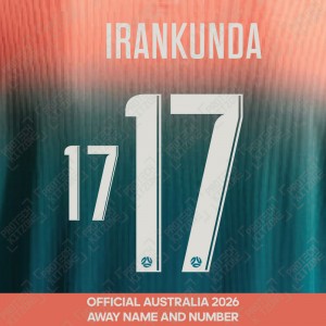 Irankunda 17 - Official Australia 2026 Away Name and Numbering Irankunda 17 - Official Australia 2026 Away Name and Numbering