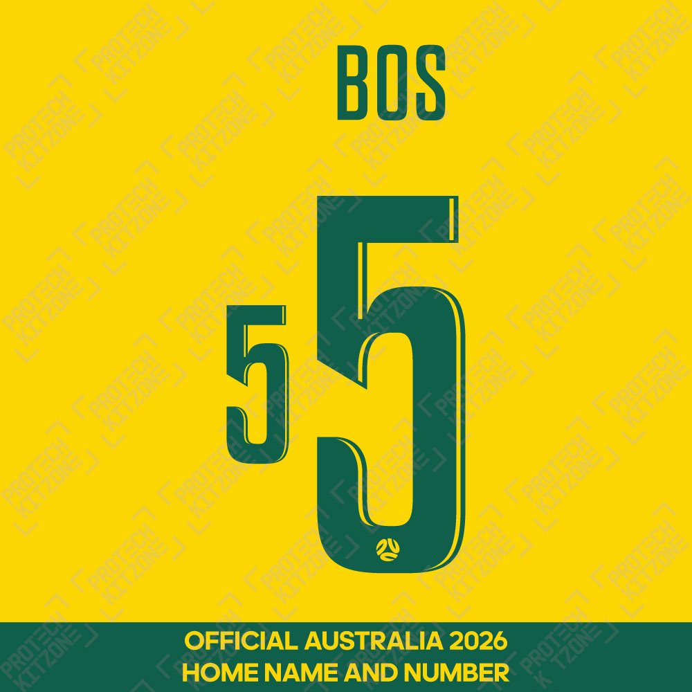 Bos 5 - Official Australia 2026 Home Name and Numbering