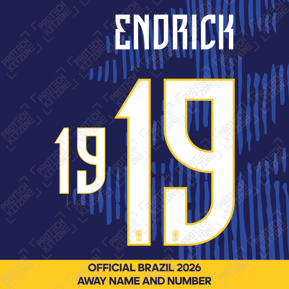 Endrick 19 - Official Brazil 2026 Away Name and Numbering Endrick 19 - Official Brazil 2026 Away Name and Numbering