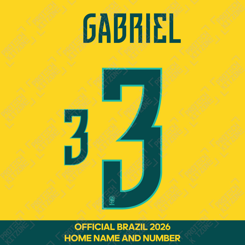 Gabriel 3 - Official Brazil 2026 Home Name and Numbering 