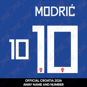 Modrić 10 (Official Croatia 2026 Away Name and Numbering) Modrić 10 (Official Croatia 2026 Away Name and Numbering)