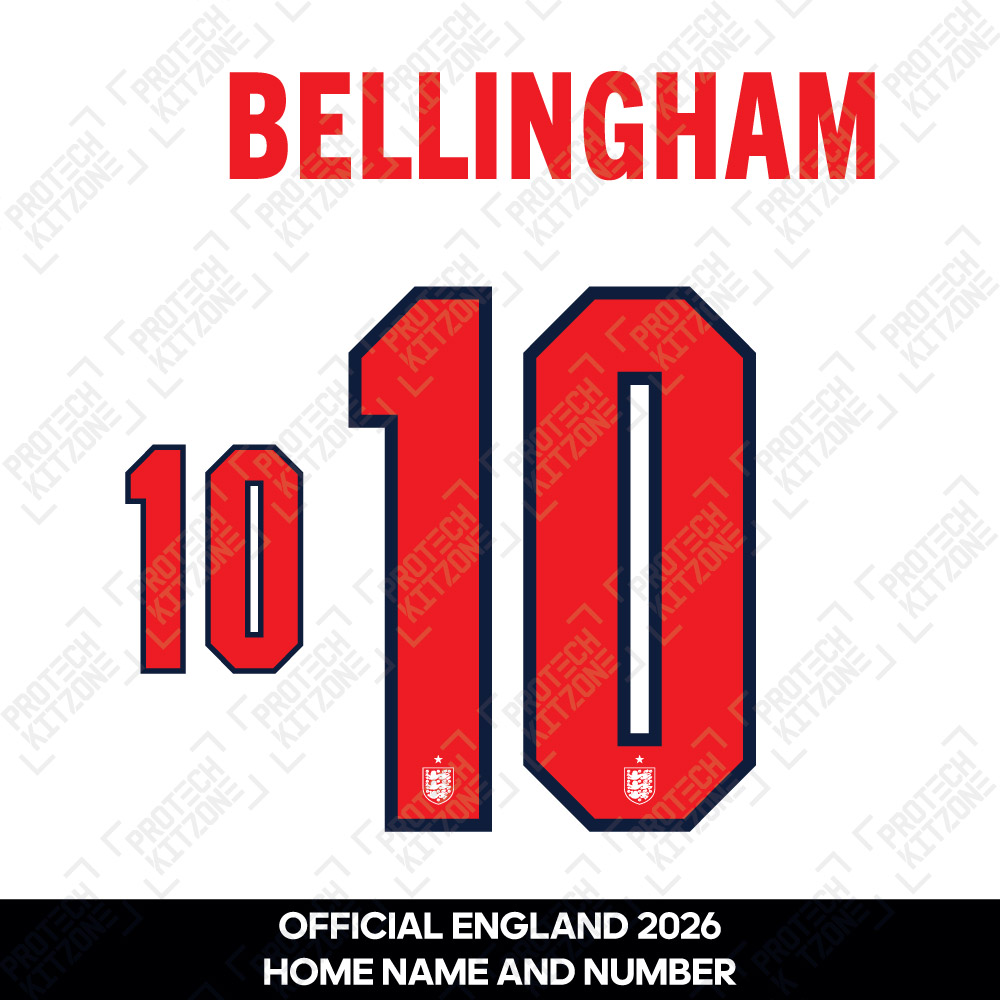 Bellingham 10 - Official England 2026 Home Name and Numbering 