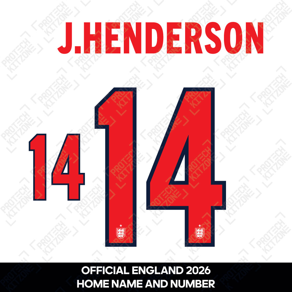 J. Henderson - Official England 2026 Home Name and Numbering