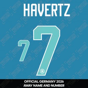 Havertz 7 - Official Germany 2026 Away Name and Numbering Havertz 7 - Official Germany 2026 Away Name and Numbering