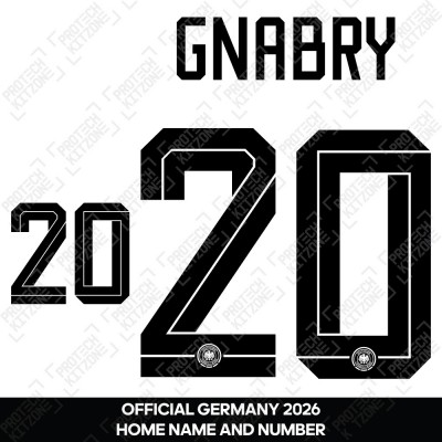Gnabry 20 - Official Germany 2026 Home Name and Numbering