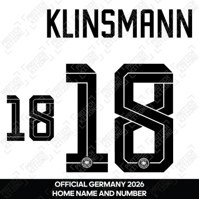 Klinsmann 18 - Official Germany 2026 Home Name and Numbering