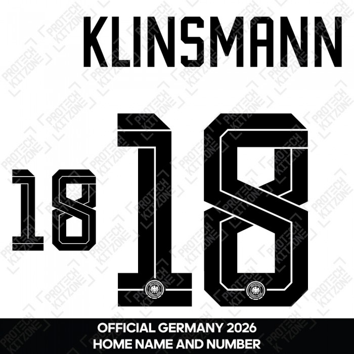 Klinsmann 18 - Official Germany 2026 Home Name and Numbering