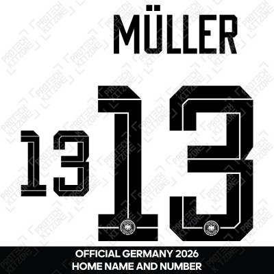 Müller 13 - Official Germany 2026 Home Name and Numbering