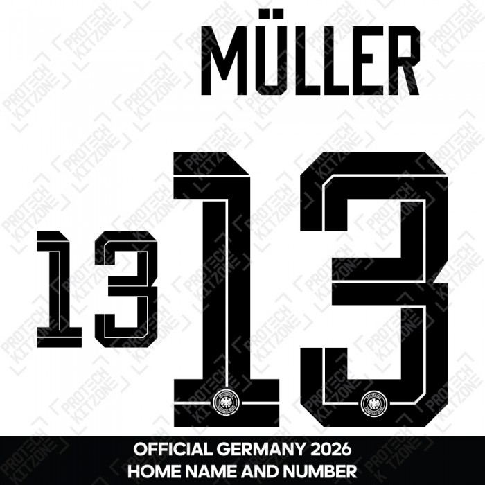 Müller 13 - Official Germany 2026 Home Name and Numbering