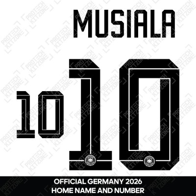 Musiala 10 - Official Germany 2026 Home Name and Numbering