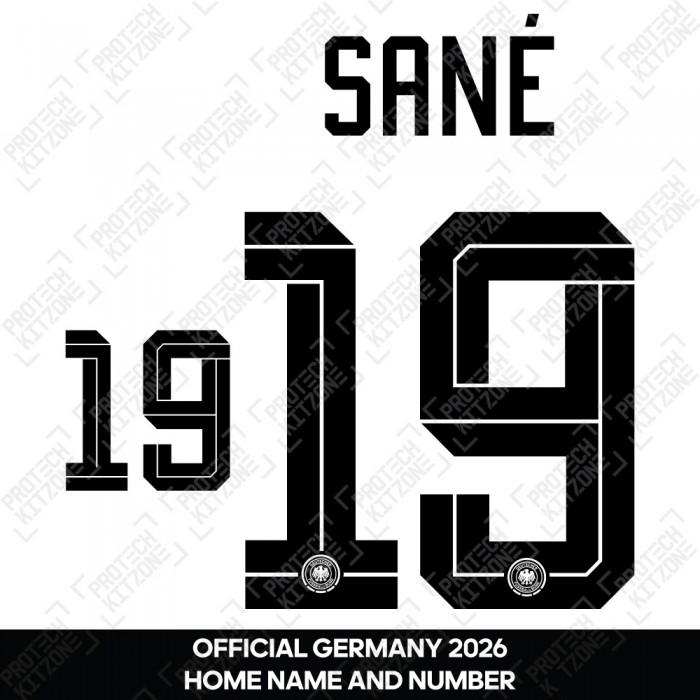 Sané 19 - Official Germany 2026 Home Name and Numbering