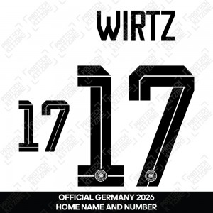 Wirtz 17 - Official Germany 2026 Home Name and Numbering