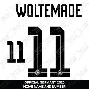 Woltemade 11 - Official Germany 2026 Home Name and Numbering