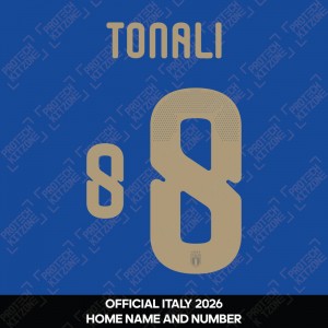 Tonali 8 - Official Italy 2026 Home Name and Numbering 