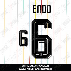Endo 6 - Official Japan 2026 Away Name and Numbering Endo 6 - Official Japan 2026 Away Name and Numbering