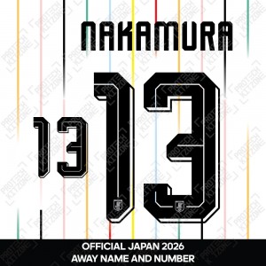 Nakamura 13 - Official Japan 2026 Away Name and Numbering Nakamura 13 - Official Japan 2026 Away Name and Numbering
