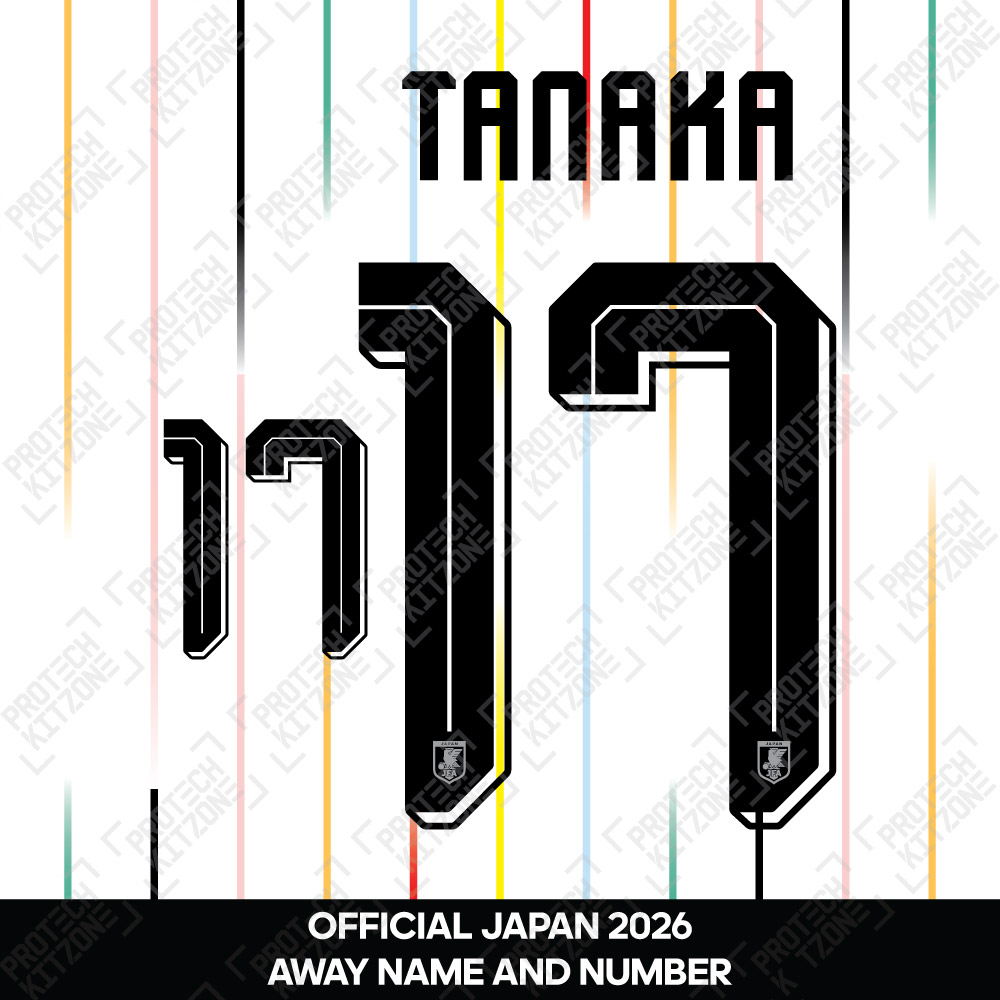 Tanaka 17 - Official Japan 2026 Away Name and Numbering Tanaka 17 - Official Japan 2026 Away Name and Numbering