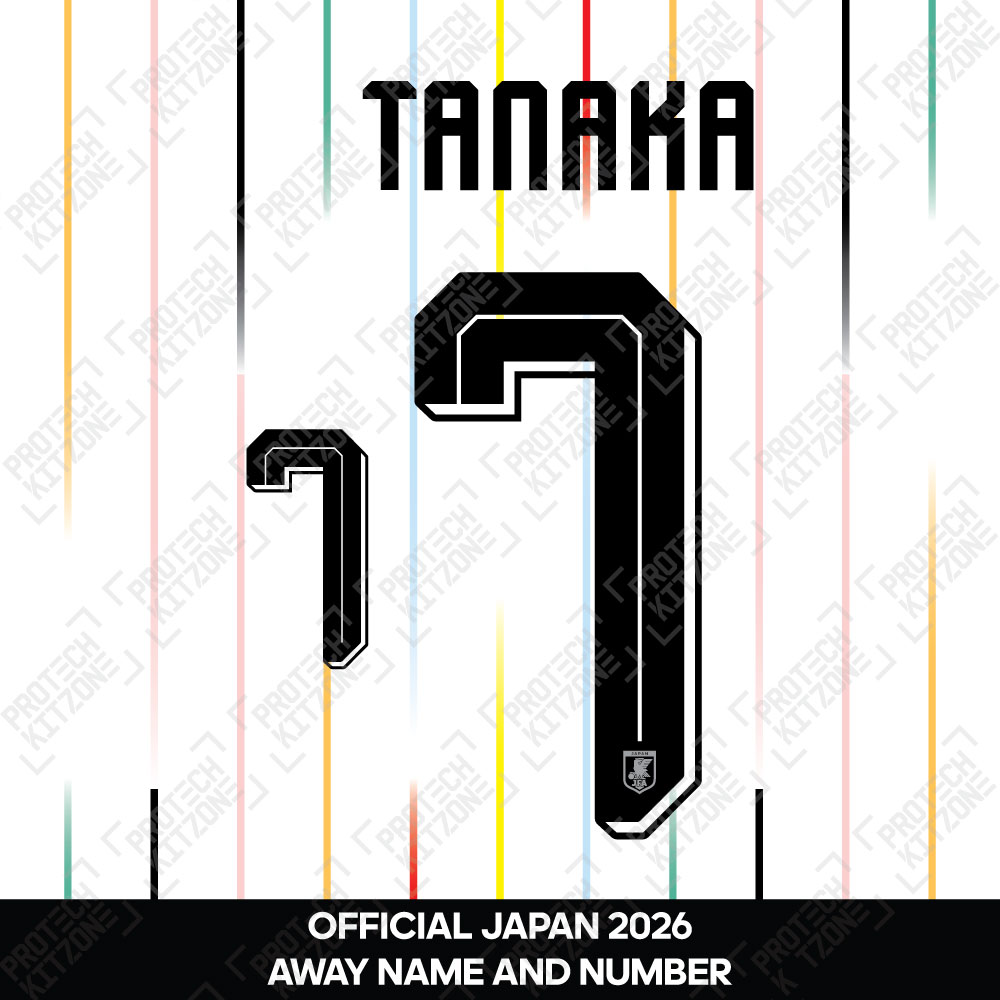 Tanaka 7 - Official Japan 2026 Away Name and Numbering