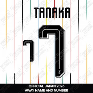 Tanaka 7 - Official Japan 2026 Away Name and Numbering Tanaka 7 - Official Japan 2026 Away Name and Numbering