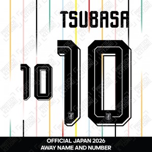 Tsubasa 10 - Official Japan 2026 Away Name and Numbering Tsubasa 10 - Official Japan 2026 Away Name and Numbering