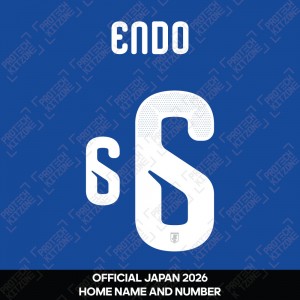 Endo 6 - Official Japan 2026 Home Name and Numbering 