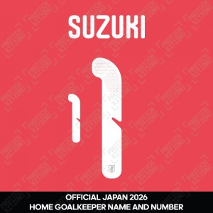 Suzuki 1 - Official Japan 2026 Home Name and Numbering 