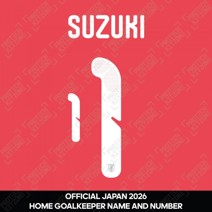 Suzuki 1 - Official Japan 2026 Home Name and Numbering 