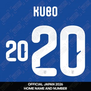 Kubo 20 - Official Japan 2026 Home Name and Numbering 