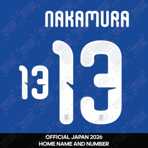 Nakamura 13 - Official Japan 2026 Home Name and Numbering Nakamura 13 - Official Japan 2026 Home Name and Numbering
