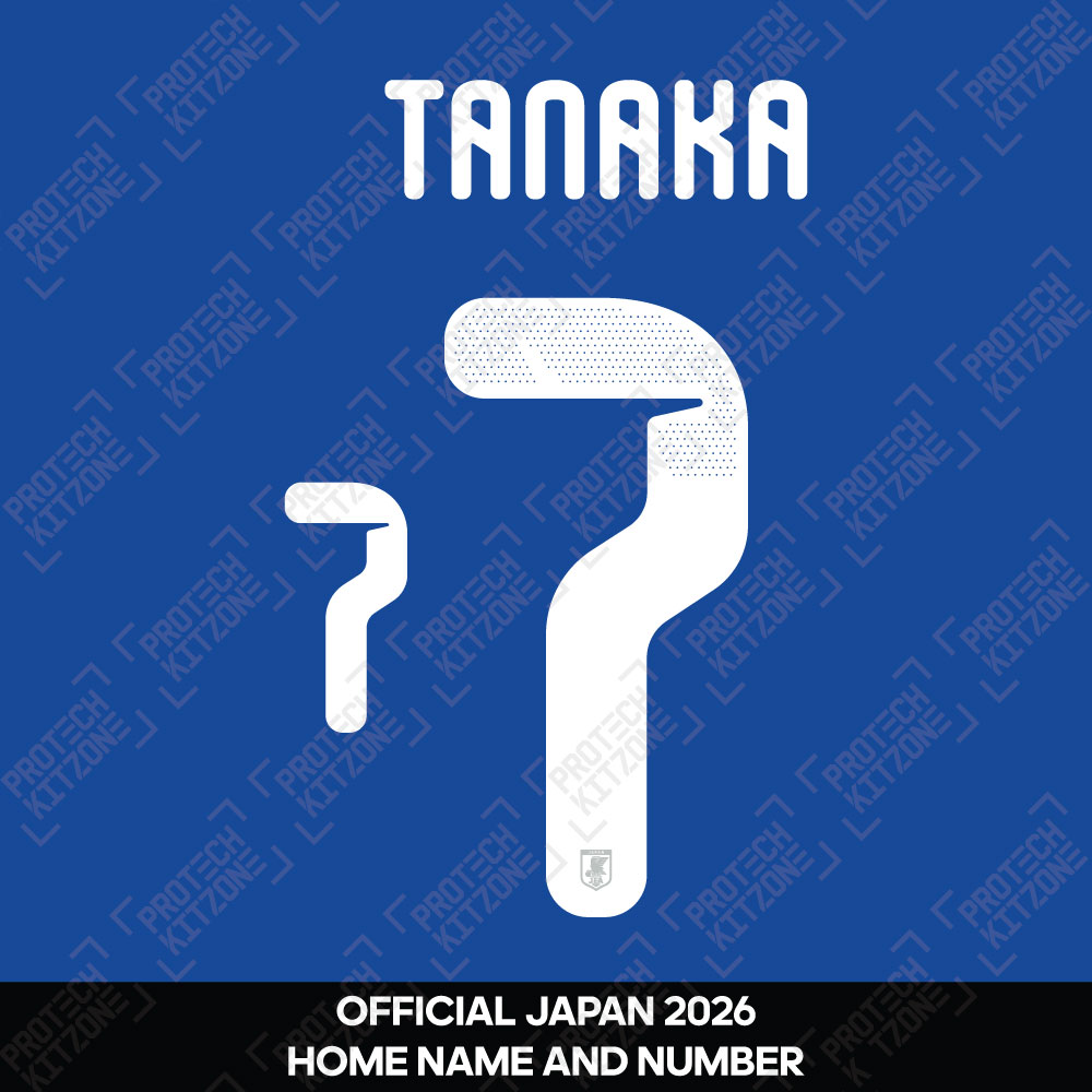 Tanaka 7 - Official Japan 2026 Home Name and Numbering Tanaka 7 - Official Japan 2026 Home Name and Numbering