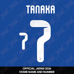 Tanaka 7 - Official Japan 2026 Home Name and Numbering Tanaka 7 - Official Japan 2026 Home Name and Numbering