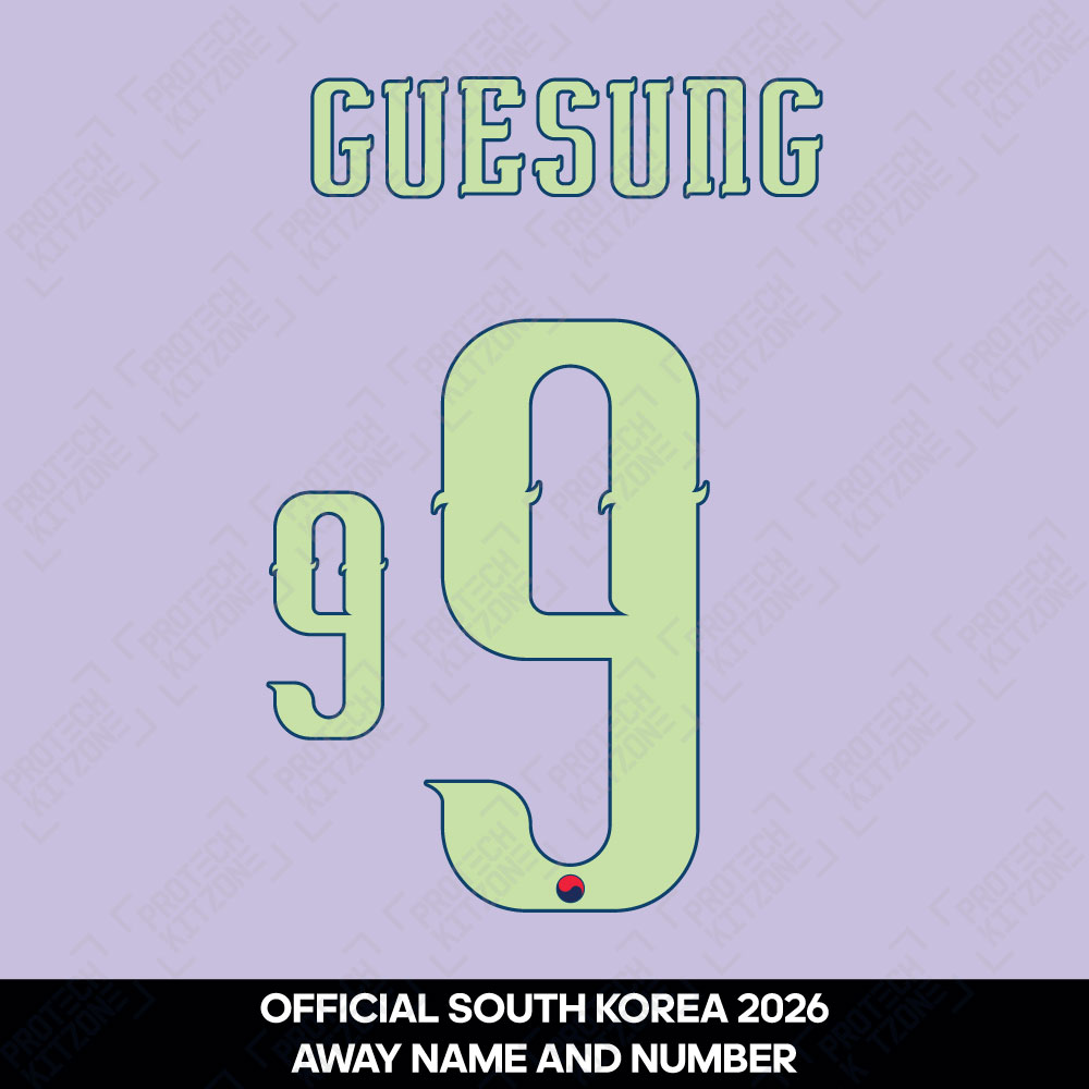 Guesung 9 - Official South Korea 2026 Away Name and Numbering