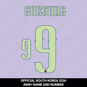 Guesung 9 - Official South Korea 2026 Away Name and Numbering