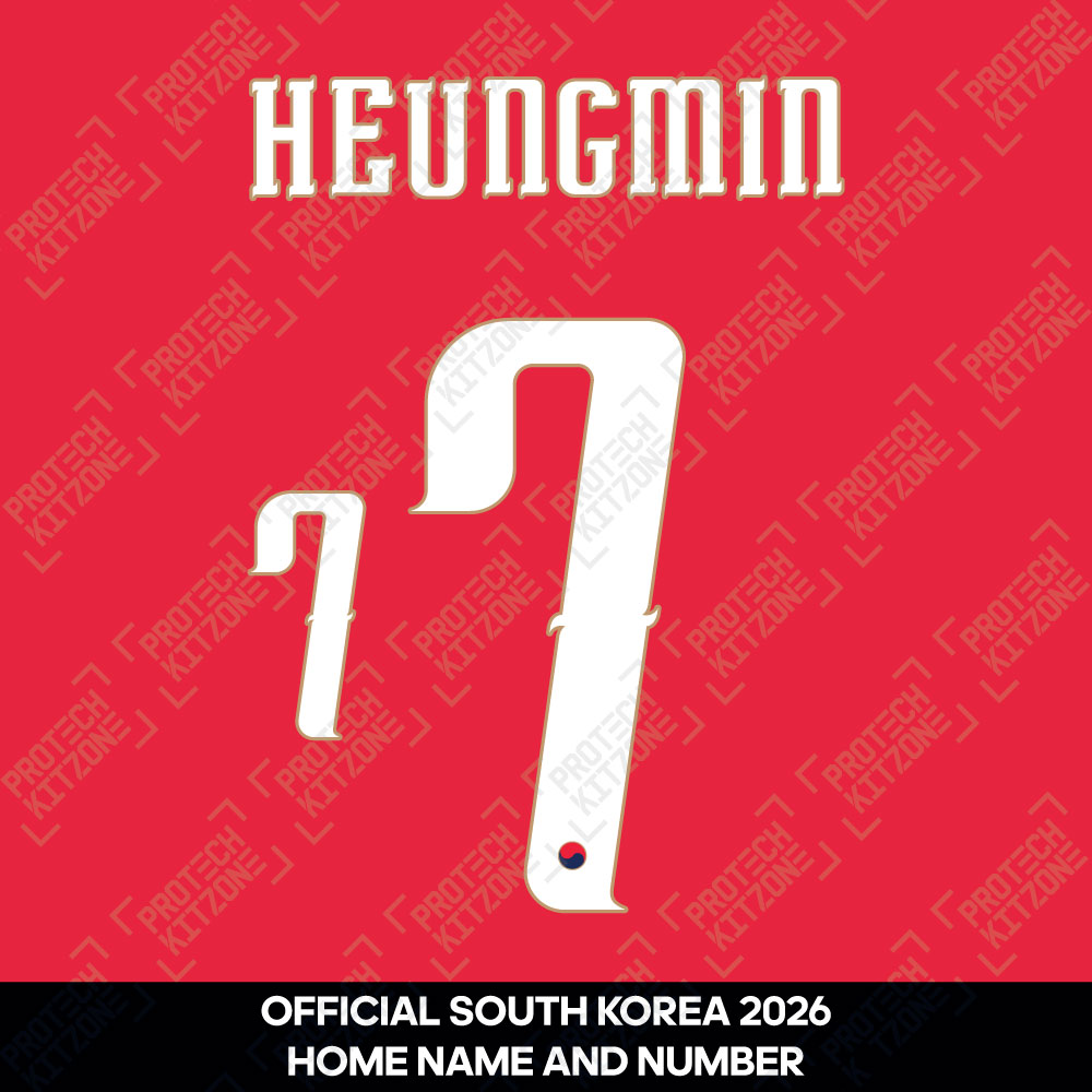 Heungmin 7 - Official South Korea 2026 Home Name and Numbering