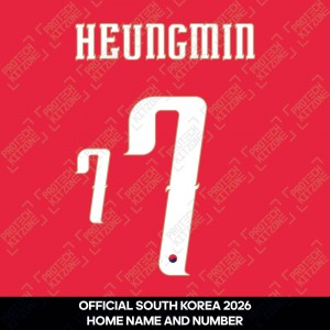 Heungmin 7 - Official South Korea 2026 Home Name and Numbering