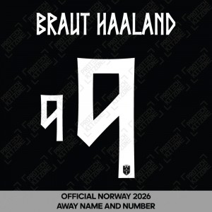 Braut Haaland 9 - Official Norway 2026 Away Name and Numbering Braut Haaland 9 - Official Norway 2026 Away Name and Numbering