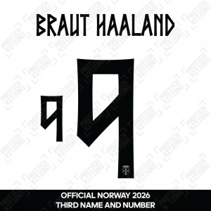 Braut Haaland 9 - Official Norway 2026 Third Name and Numbering Braut Haaland 9 - Official Norway 2026 Third Name and Numbering