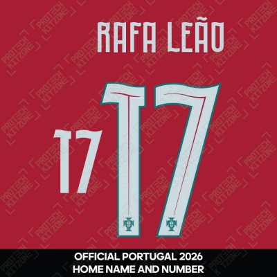 Rafa Leão 17 (Official Portugal 2026 Home Name and Numbering)