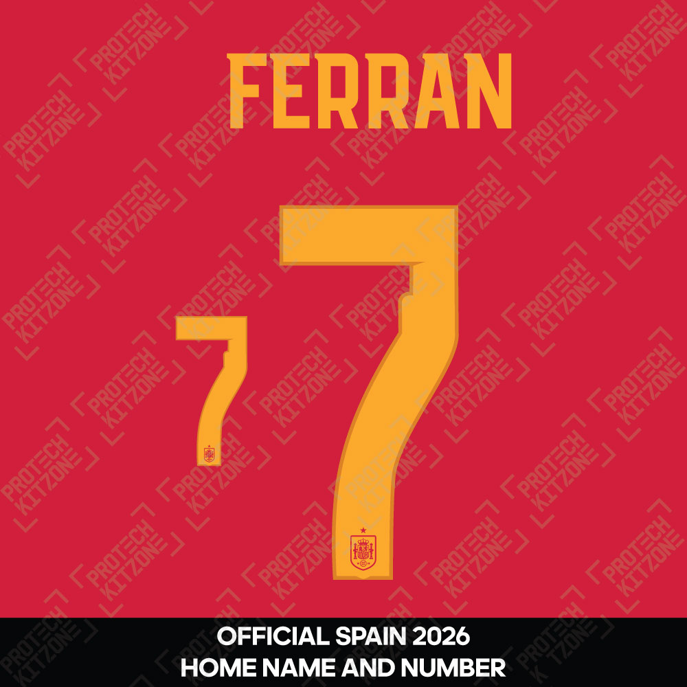 Ferran 7 - Official Spain 2026 Home Name and Numbering Ferran 7 - Official Spain 2026 Home Name and Numbering