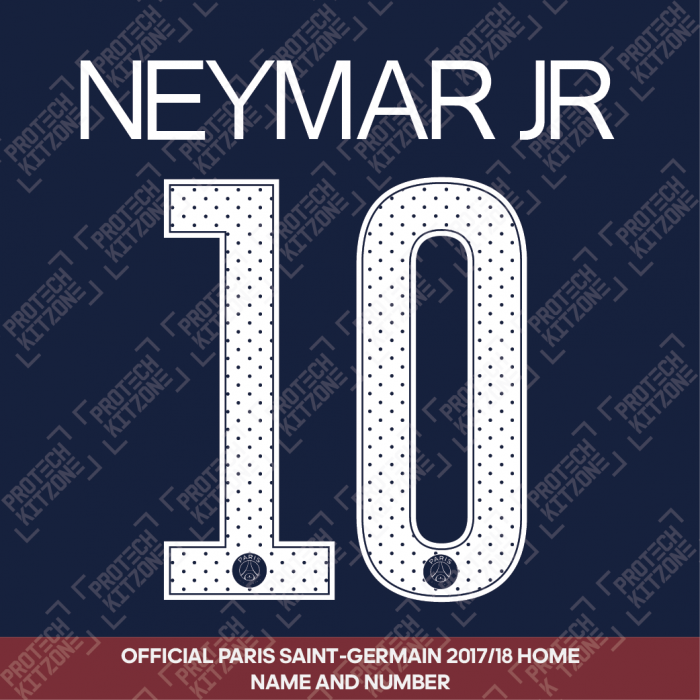 Neymar Jr 10 (Official Paris Saint-Germain 2017/18 Home Name and Numbering - UEFA Champions League Version) 