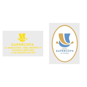 Official Supercopa De España 2017 Patch + Match Detail Printing (For FC Barcelona / Real Madrid 2017/18 Shirt)
