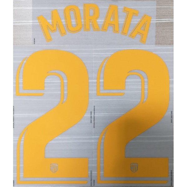 Morata 22 (Official Atletico Madrid 2018/19 Third La Liga Name and Number)