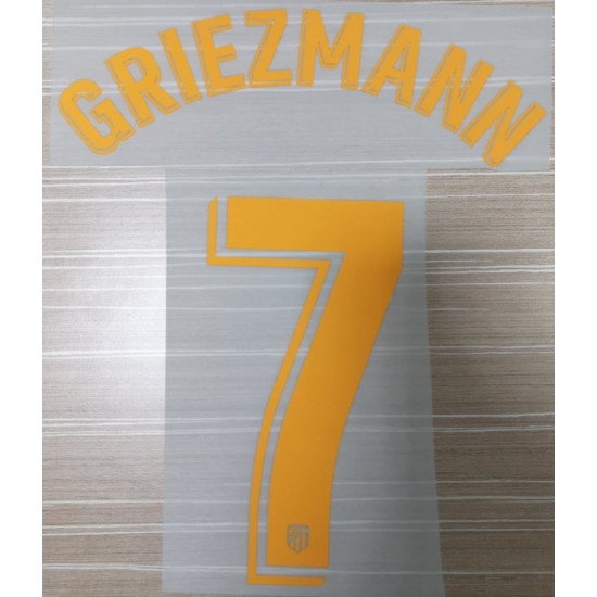 Griezmann 7 (Official Atletico Madrid 2018/19 Third La Liga Name and Number)