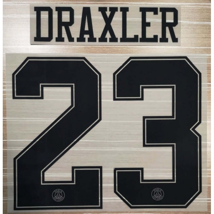 Draxler 23 - Official Name and Number Cup Printing for PSG X JORDAN 18/19 Home Shirt, France Ligue 1, D23PSGXJORDAN NNS, 
